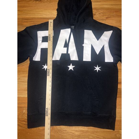 Famous Stars And Straps Hoodie Sz Medium Black Y2K 90s Grunge Skater Spell Out - Picture 4 of 9